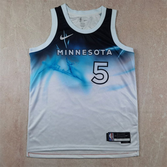 Minnesota Timberwolves #5 Anthony Edwards Hot Press Timberwolves Style 2