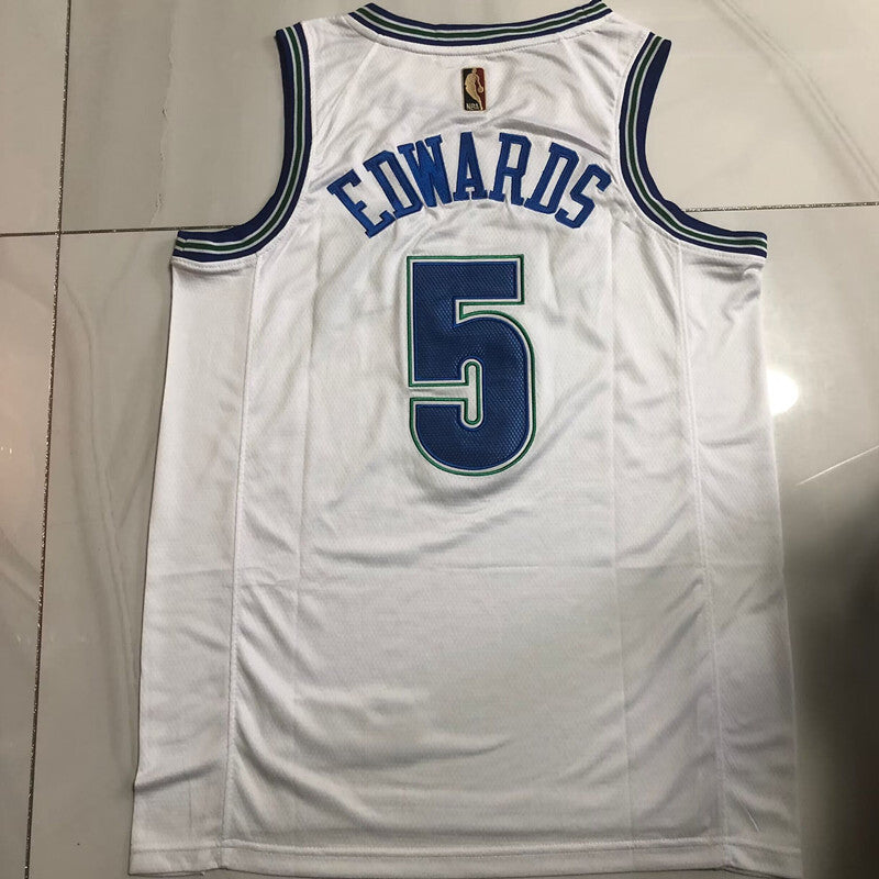 Minnesota Timberwolves #5 Edwards authentic jersey white Style 1