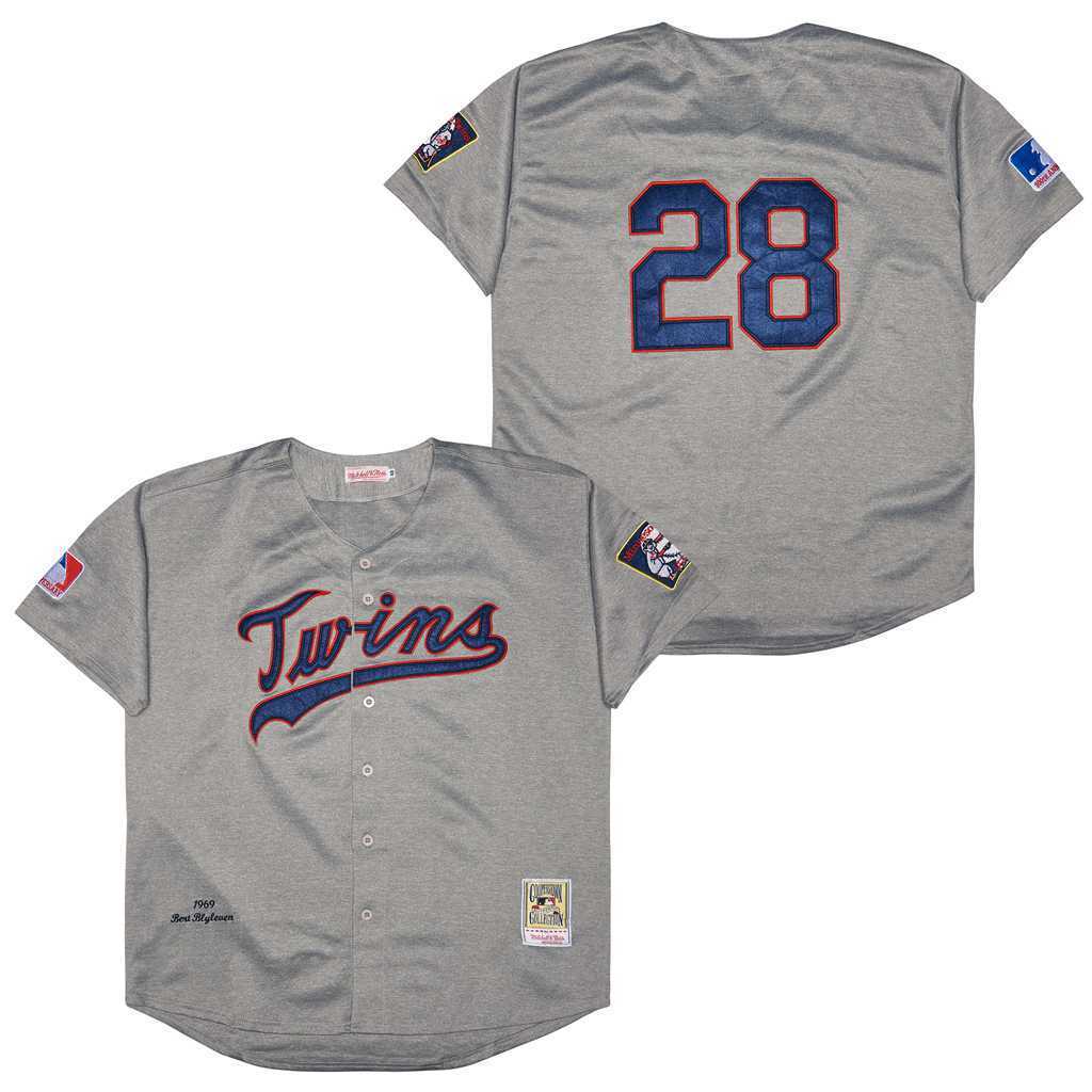 Minnesota Twins #28 Bert Blyleven Twins 28 Hemp Gray 1969 Retro Style 1