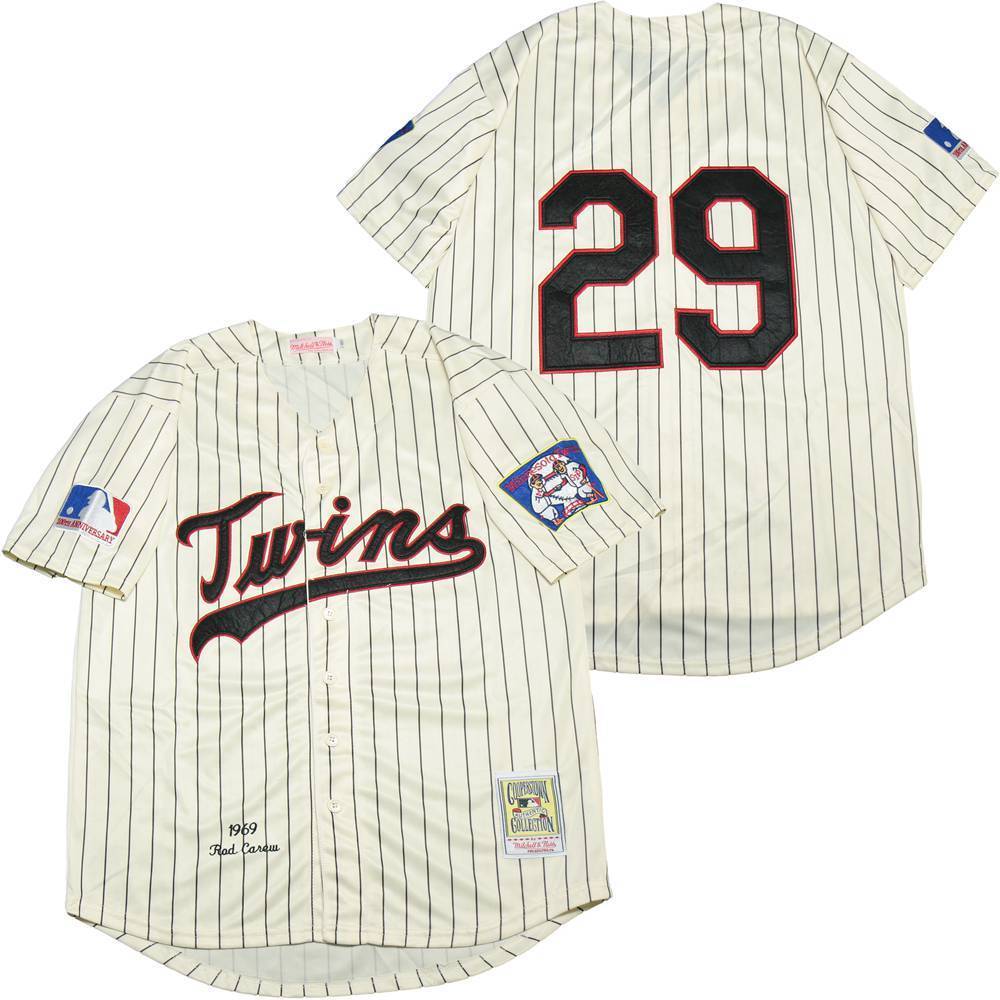 Minnesota Twins #29 Twins 29 Off-White Black 1969 Retro