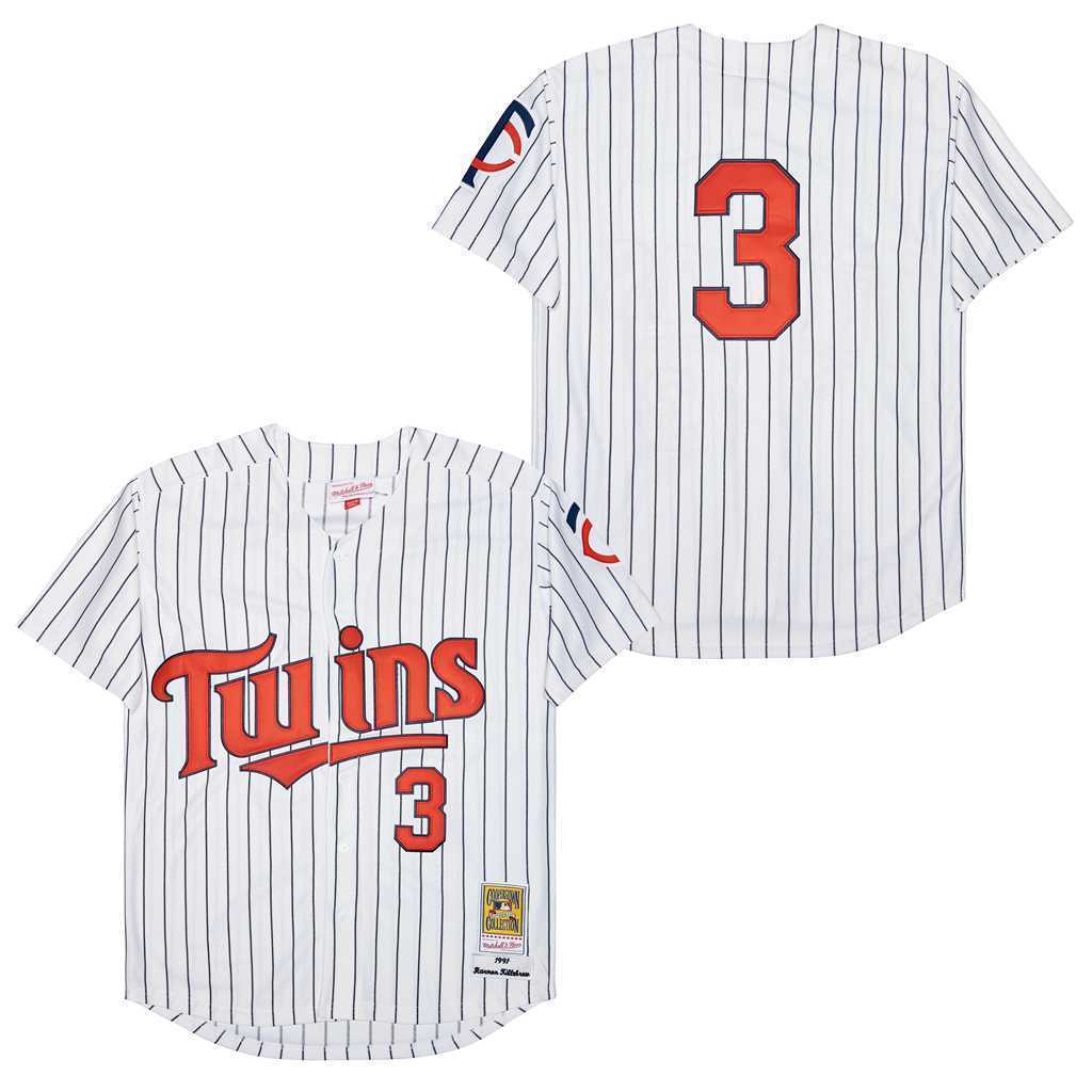 Minnesota Twins #3 Harmon Killebrew Twins 3 White Navy Stripe 1991 Retro Style 1
