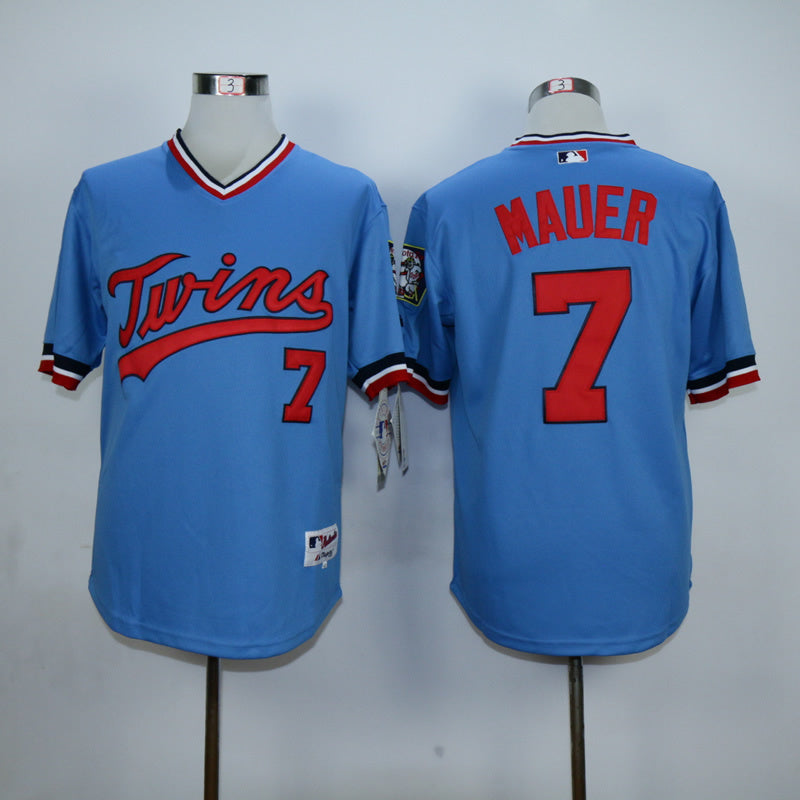 Minnesota Twins #7 Joe Mauer Throwback Jersey