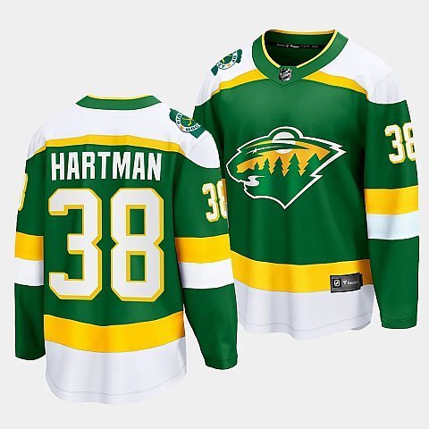 Minnesota Wild #38 Ryan Hartman 2023-24 Alternate Green Breakaway Player Jersey