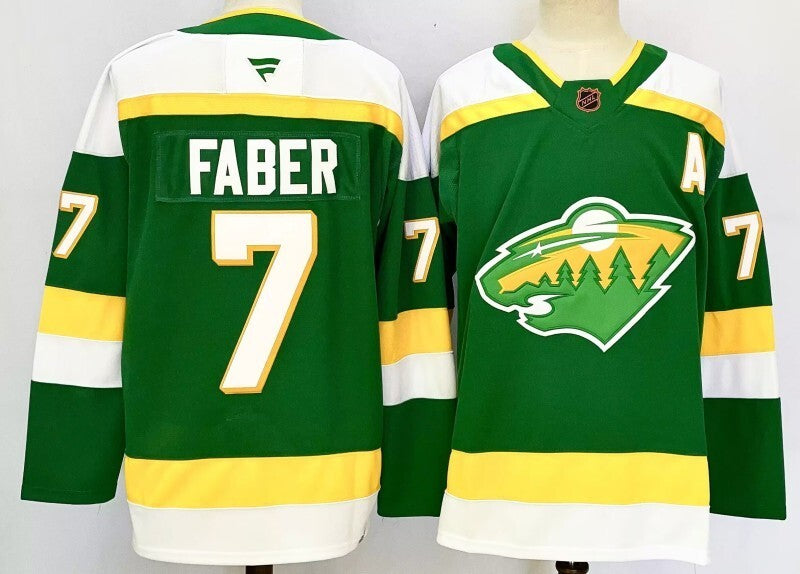 Minnesota Wild #7 Brock Faber Style 2