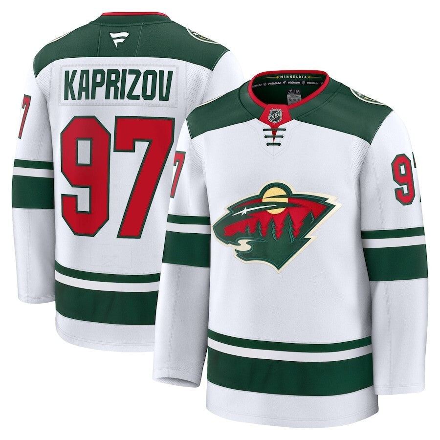 Minnesota Wild #97 Kirill Kaprizov Away Premium Jersey - White