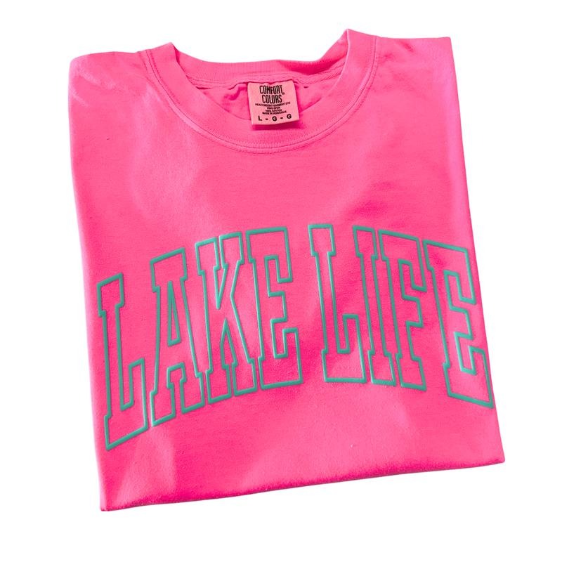 Mint Lake Life Puff Letter Comfort Colors T-Shirt Hoodie, Sweatshirt | WearSparks.com