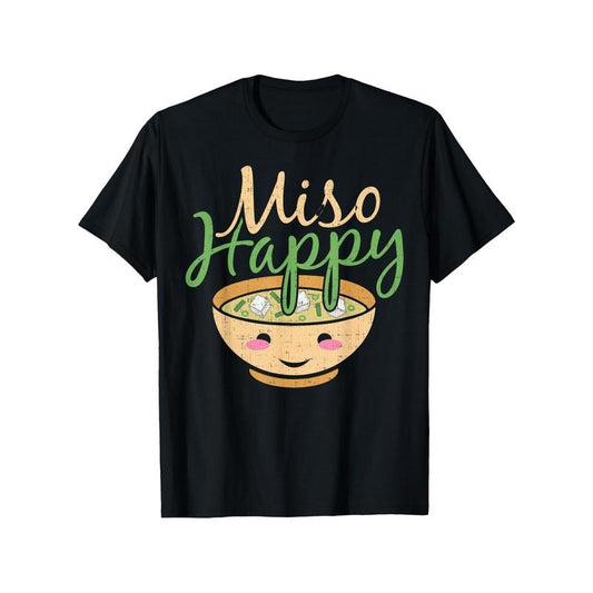 Miso Happy" Fun Food Pun Graphic Tee - 100% Cotton, Casual T-Shirt for All Seasons, Perfect Gift for Men & Women Made in...