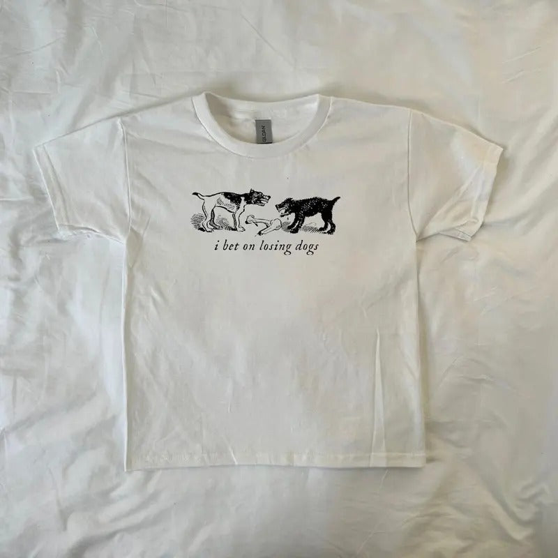 Mitski Baby Tee, y2k clothing, Pinterest ,vintage, streetwear, trendy, Indie Music Lover, Band T-Shirt, I bet on losing...