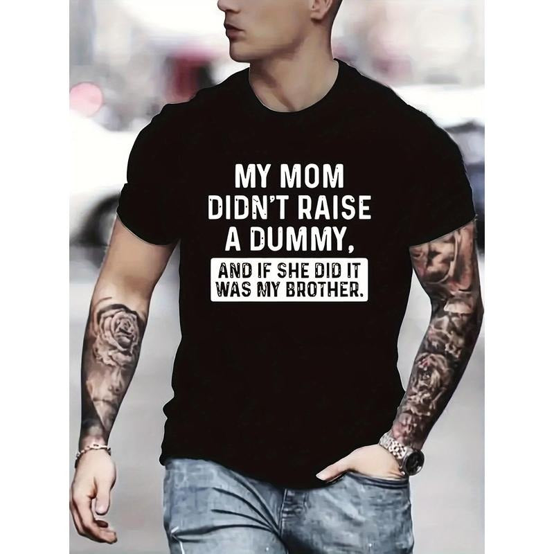 Modern, summery vibe: Bold humorous printed crewneck T-shirt