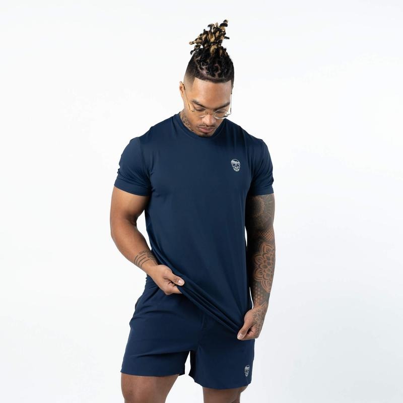 Moisture-Wicking Men's Navy T-shirt for Indoor and Outdoor Training Hoodie, Sweatshirt | WearSparks.com