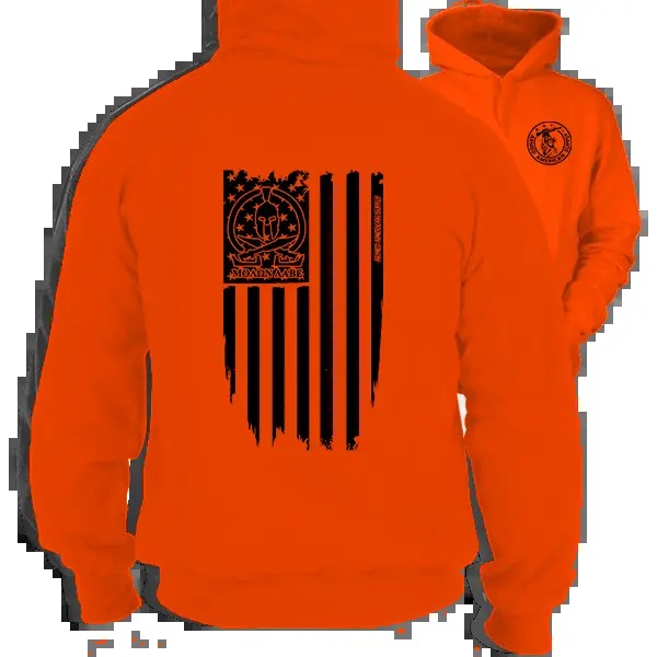 Molon Labe - Safety Orange Hoodie Work Gear - Cotton Poly Premium Blend - Funny, Sarcastic Designs For Blue Collar...