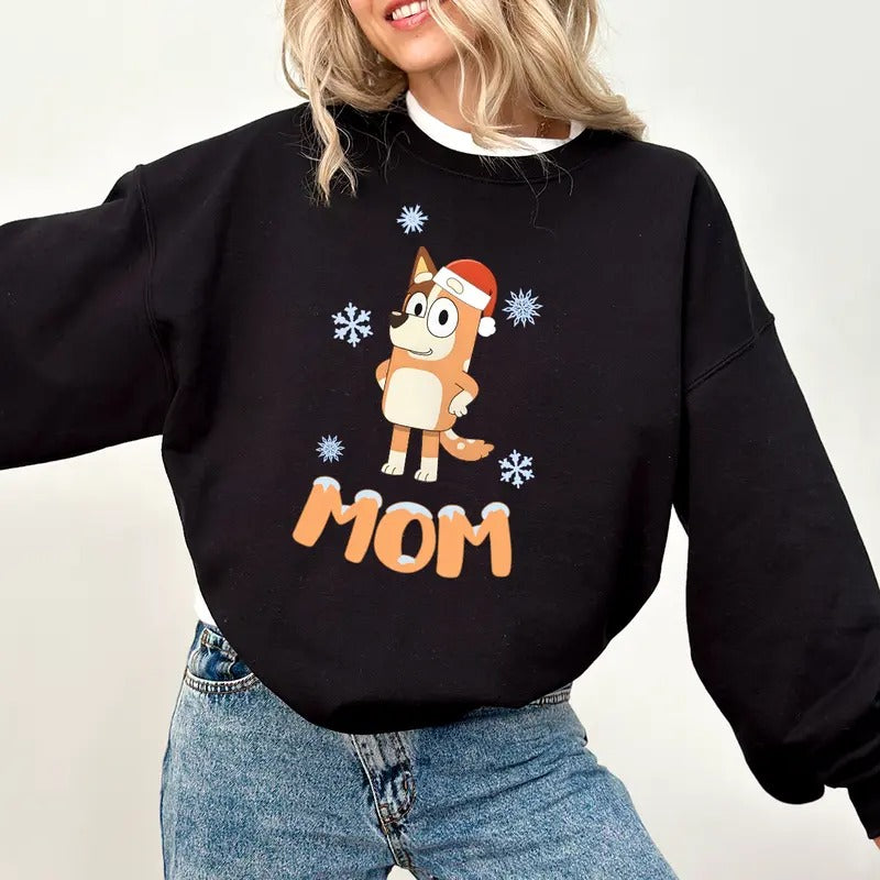 Mom Blueys Christmas Sweatshirt, Family Matching Holiday Shirts, Dad and Mum Blueys Designs, Merry Blueys Sweatshirt,...