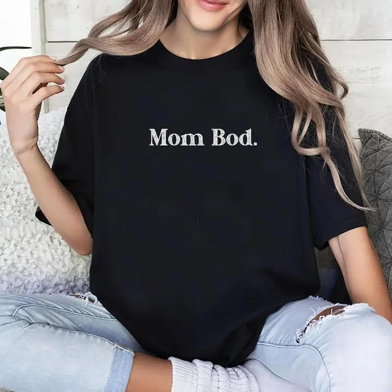 Mom Bod Vintage Tee, Funny Mom Vintage Graphic Tee Women, Mom Life Unhinged Shirts For Women, Motherhood Shirts , Comfort...