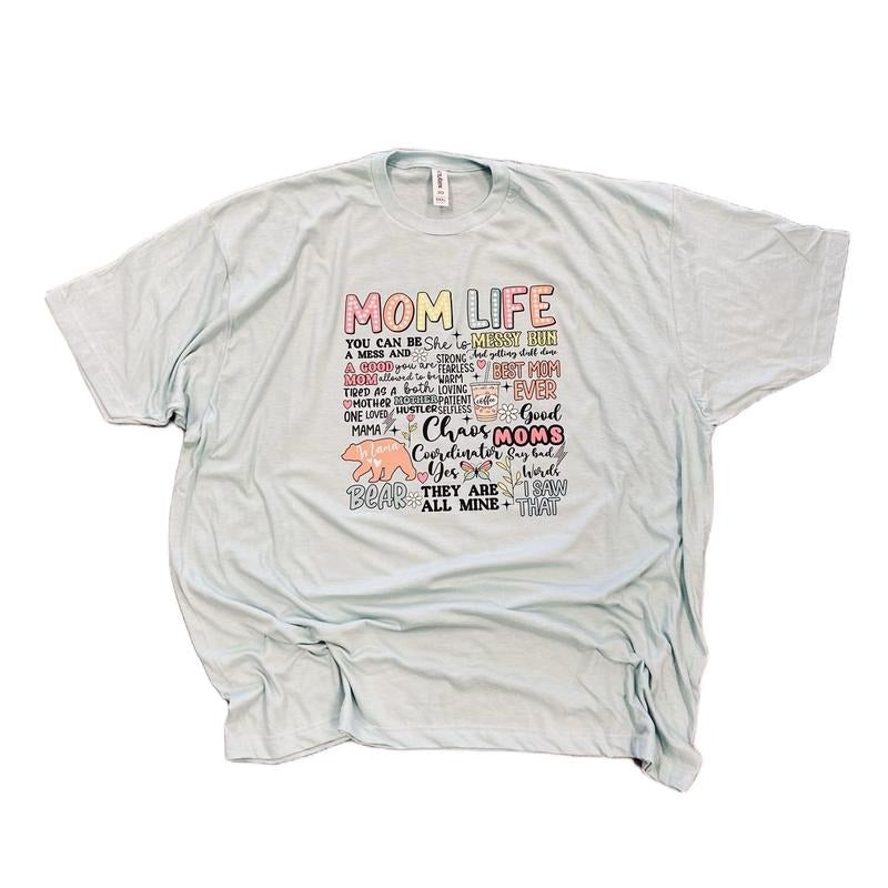 Mom Life Colorful Lightweight T-shirt plus size options Cotton Top Womenswear Hoodie, Sweatshirt | WearSparks.com