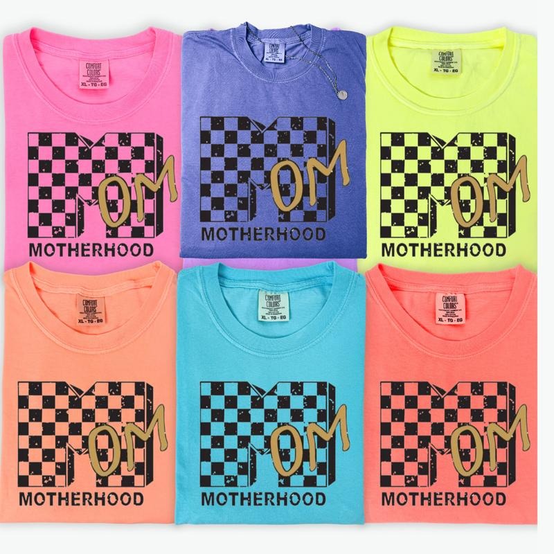 Mom Motherhood Neon Shirt ~ Unisex Apparel Relaxed Fit Printed In The USA Clothing Womenswear Casual Comfort Cotton...