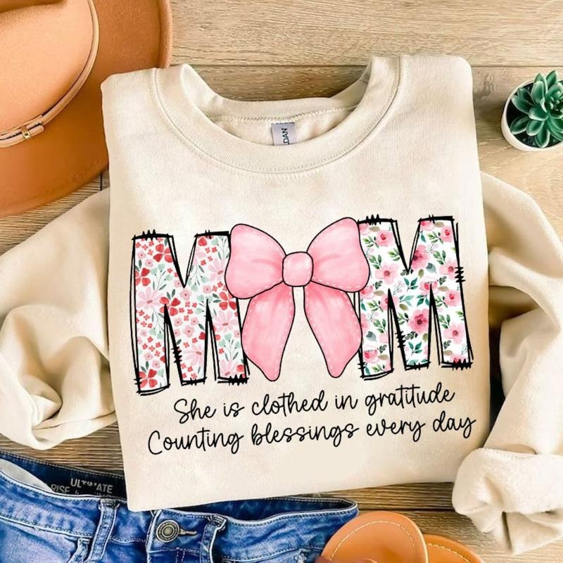 Mom She is Clothed in Gratitude Counting Blessings Every Day shirt, Wildflowers Mom shirt Hoodie, Sweatshirt | WearSparks.com