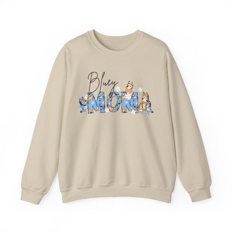 Mom Sweatshirt | Dad Sweatshirt | Mother's Day Gift | New Mama | Bluey and Bingo  Hoodie and Sweater; T-shirt Cotton...