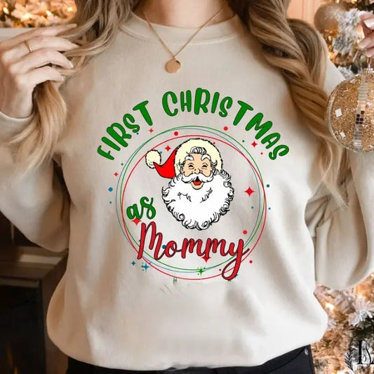 Moms first christmas sweatshirt, First time parents Shirt, First time mom gift, First time dad Crewneck, Our First...