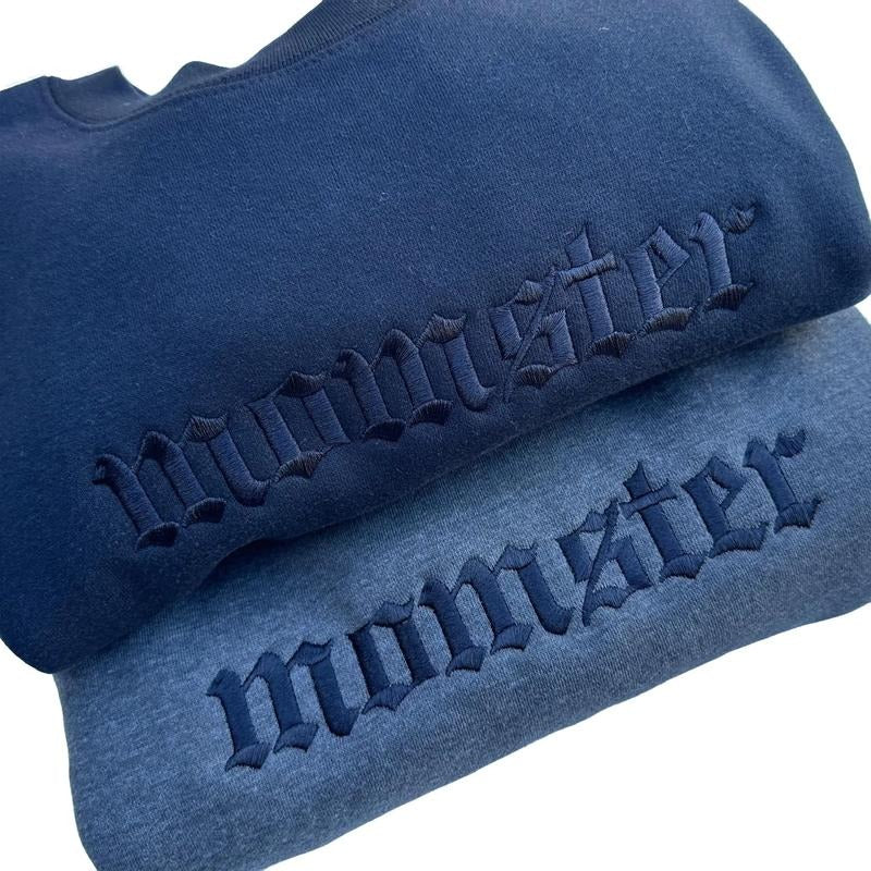 Momster Embroidered Crewneck With Black Thread Classic Menswear T-Shirts, Hoodie, Sweatshirt | WearSparks.com