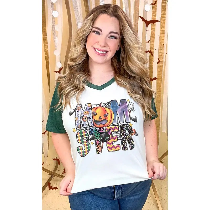 Momster Halloween Graphic V Neck Shirt Hoodie, Sweatshirt | WearSparks.com