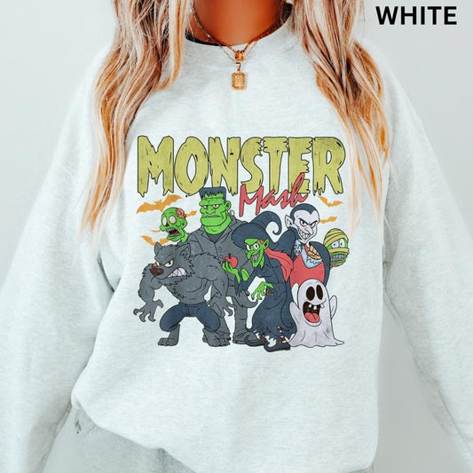 Monster Mash Halloween Sweatshirt - Unisex Relaxed Fit Printed in USA Casual Comfort Cotton Top Athletic Boho Chic All...