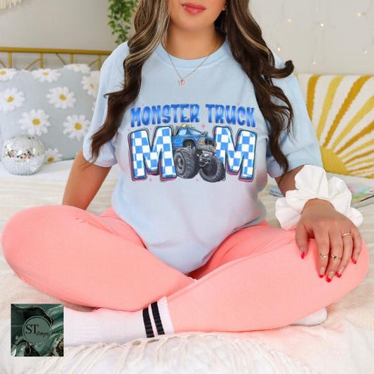 Monster Truck Mama Lite Blue Graphic T-Shirt Unisex Fit Hoodie, Sweatshirt | WearSparks.com
