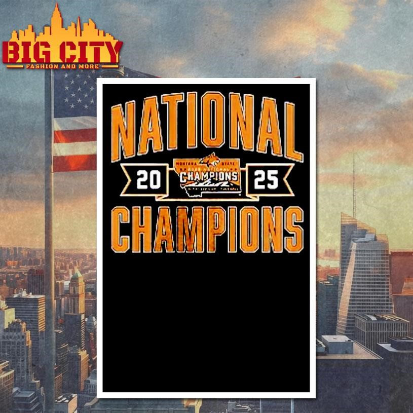 Montana State Bobcat Football 2025 Fcs National Champions Logo Shirt