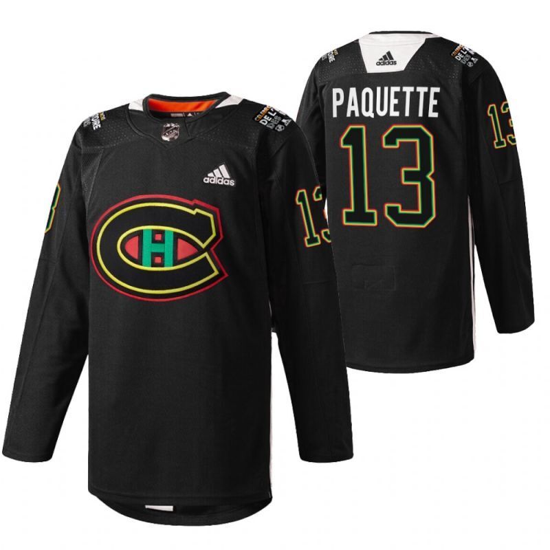 Montreal Canadiens #13 cedric-paquette-black-black-history-night-2022-warmup-jersey