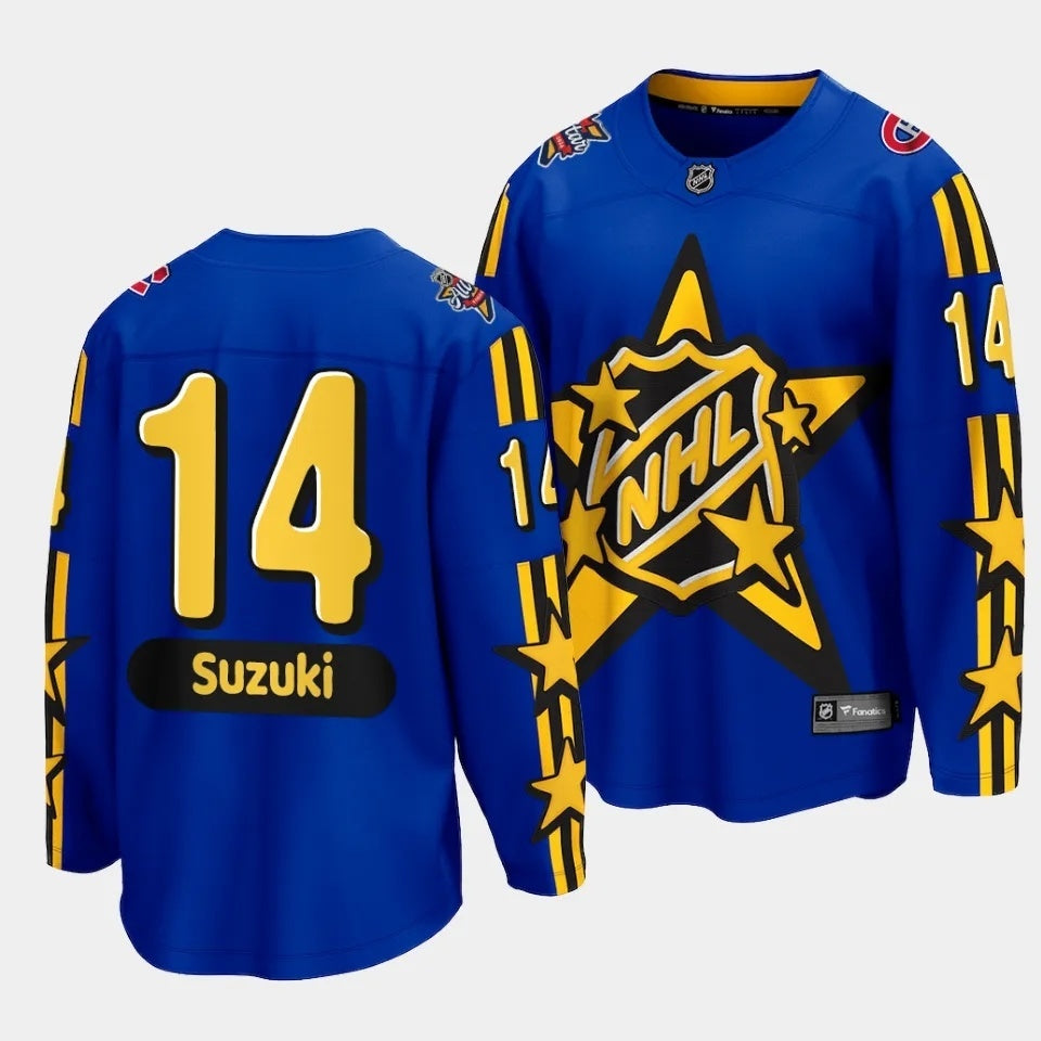 Montreal Canadiens #14 Nick Suzuki 2024 NHL All-Star Blue Jersey Style 2