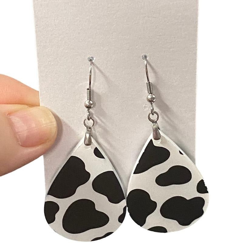 Moo Cow Print teardrop earrings T-Shirts, Hoodie, Sweatshirt | WearSparks.com