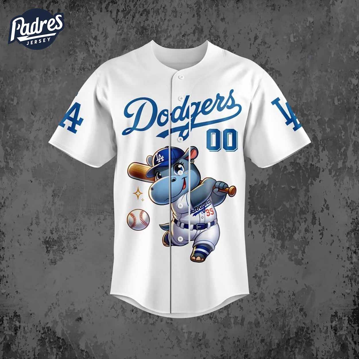 Moo Deng Los Angeles Dodgers Baseball Jersey Style - Padres Jersey Oasis: Elevate Your Baseball Style Game... (Image 2)