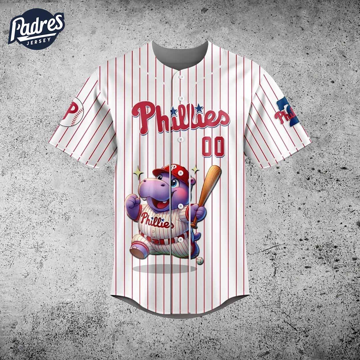 Moo Deng Philadelphia Phillies They Not Like US Baseball Jersey Style - Padres Jersey Oasis: Elevate Your... (Image 2)