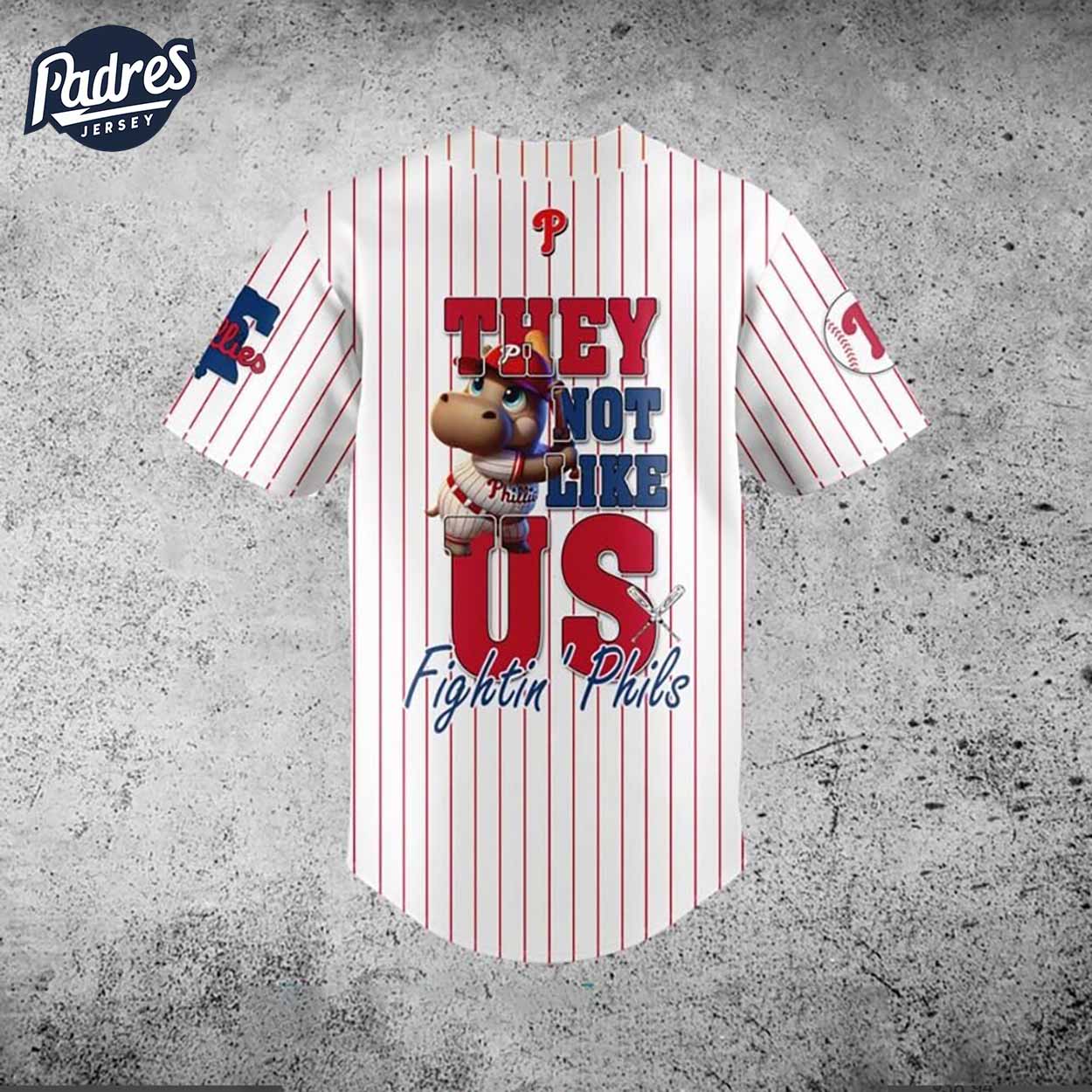 Moo Deng Philadelphia Phillies They Not Like US Baseball Jersey Style - Padres Jersey Oasis: Elevate Your... (Image 3)