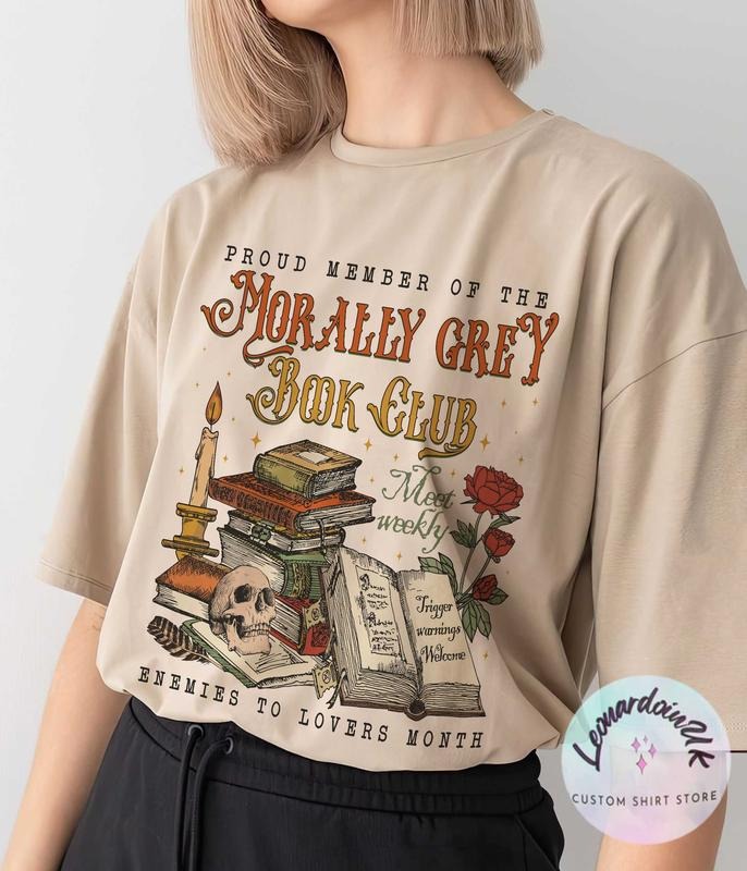 Morally Grey Book Club Shirt, Dark Romance Crewneck, Spooky Season shirt, Bookish T-Shirt, Book Lover, Gift For Reader...
