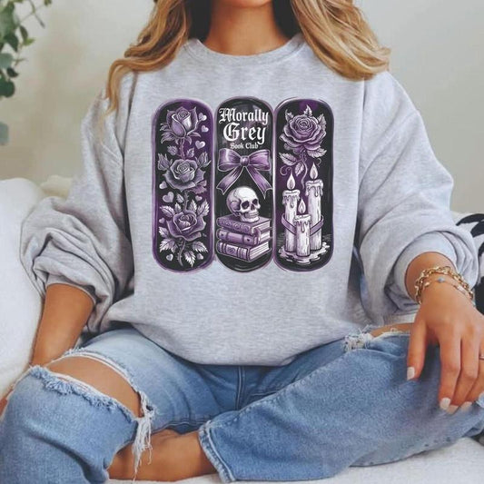 Morally Grey Book Club Sweatshirt ,  Bookish Dark Romance Clipart , Digital File for Gothic Book Lovers , Instant...