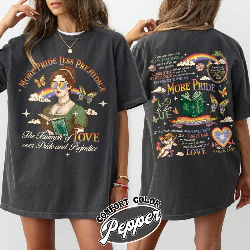 More Pride Less Prejudice Shirt, Pride and Prejudice Shirt, LGBTQ Shirt, Pride Month Shirt, Lesbian Shirt, Pride and...