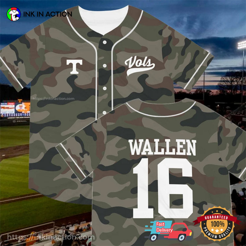 Morgan Wallen 16 Camo Baseball Jersey