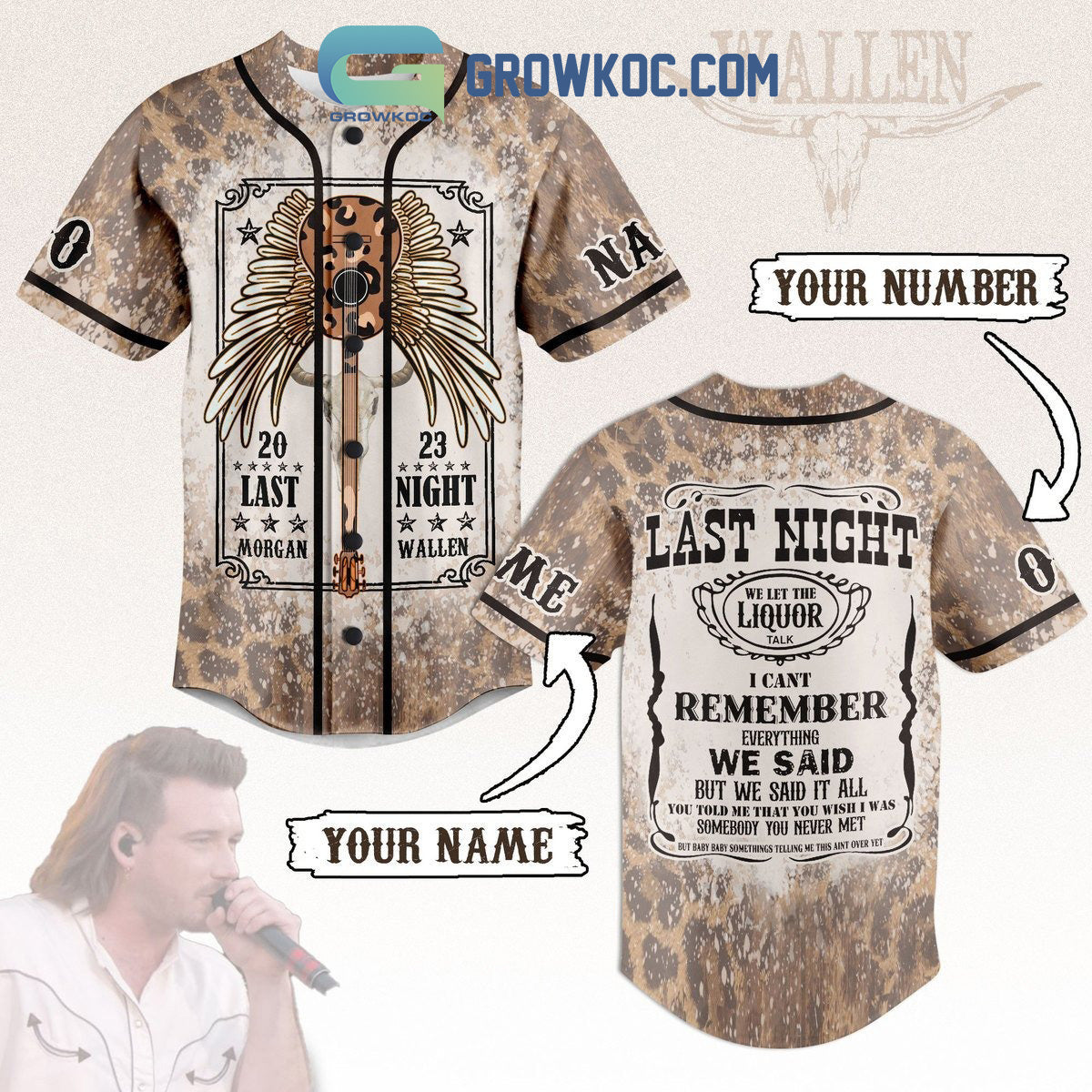 Morgan Wallen 2023 Last Night Personalized Baseball Jersey