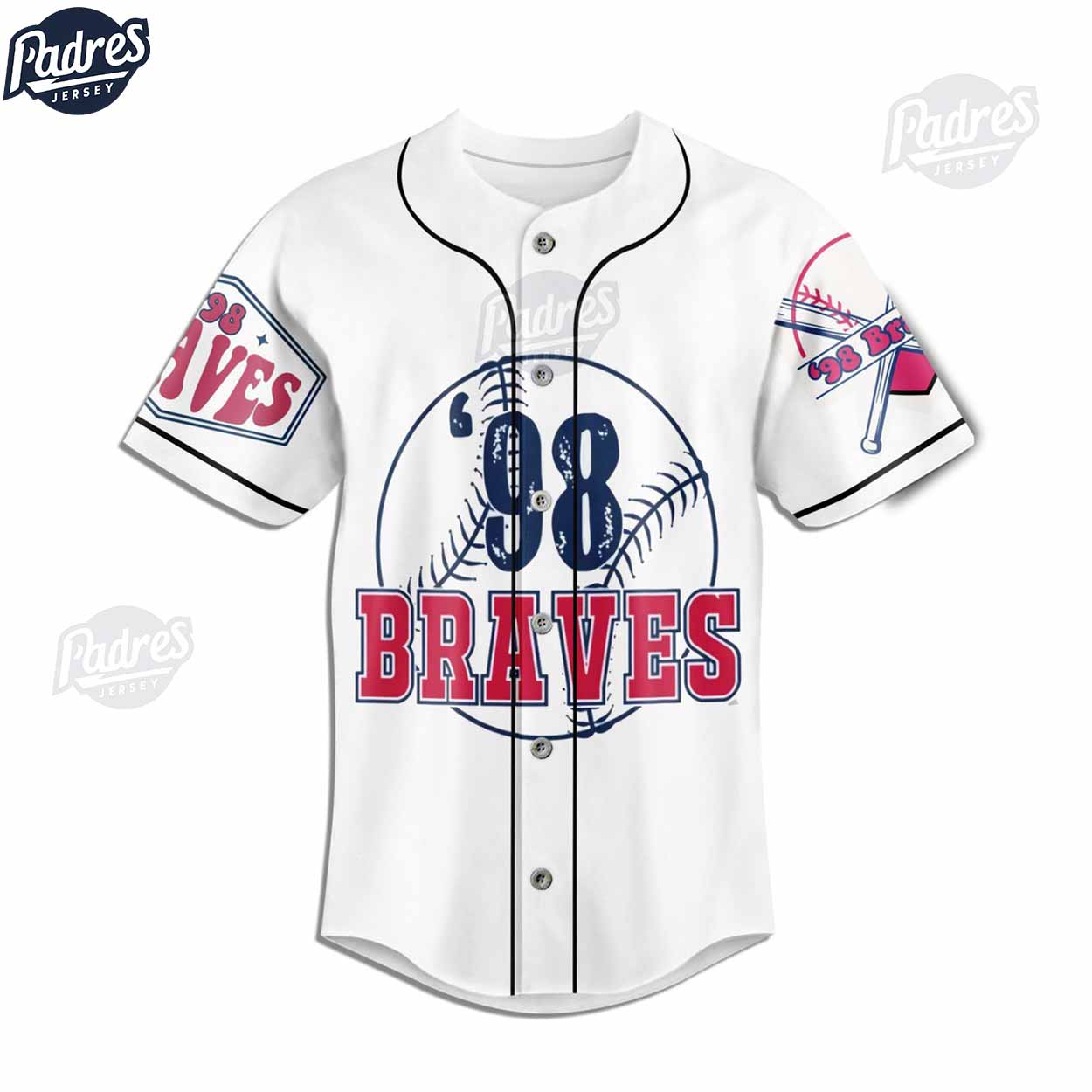 Morgan Wallen 98 Braves Baseball Jersey - Padres Jersey Oasis: Elevate Your Baseball Style Game T-Shirts,... (Image 2)
