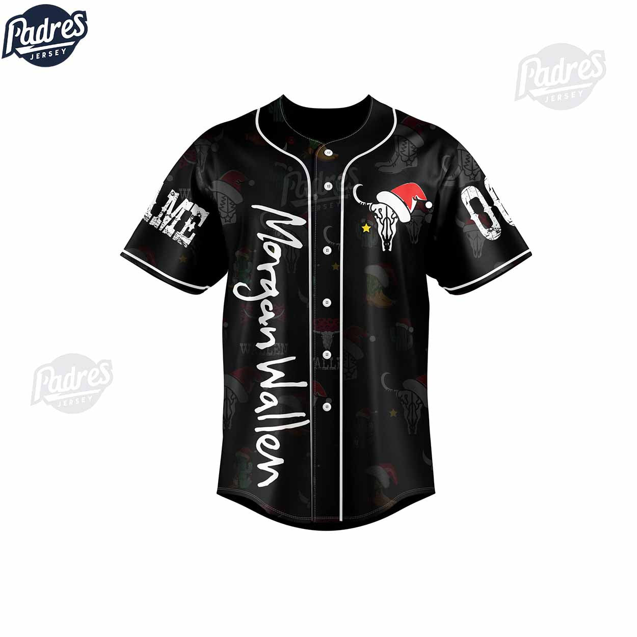 Morgan Wallen Christmas Tree Custom Baseball Jersey - Padres Jersey Oasis: Elevate Your Baseball Style Game... (Image 2)