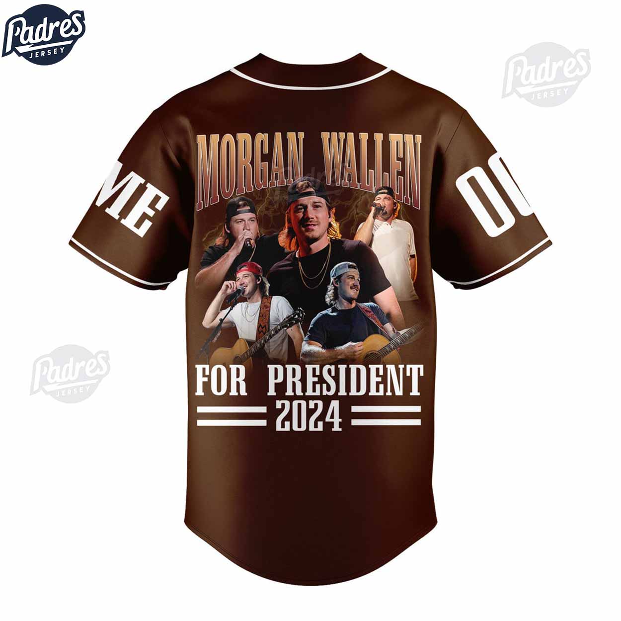 Morgan Wallen For President 2024 Custom Baseball Jersey Style - Padres Jersey Oasis: Elevate Your Baseball... (Image 1)