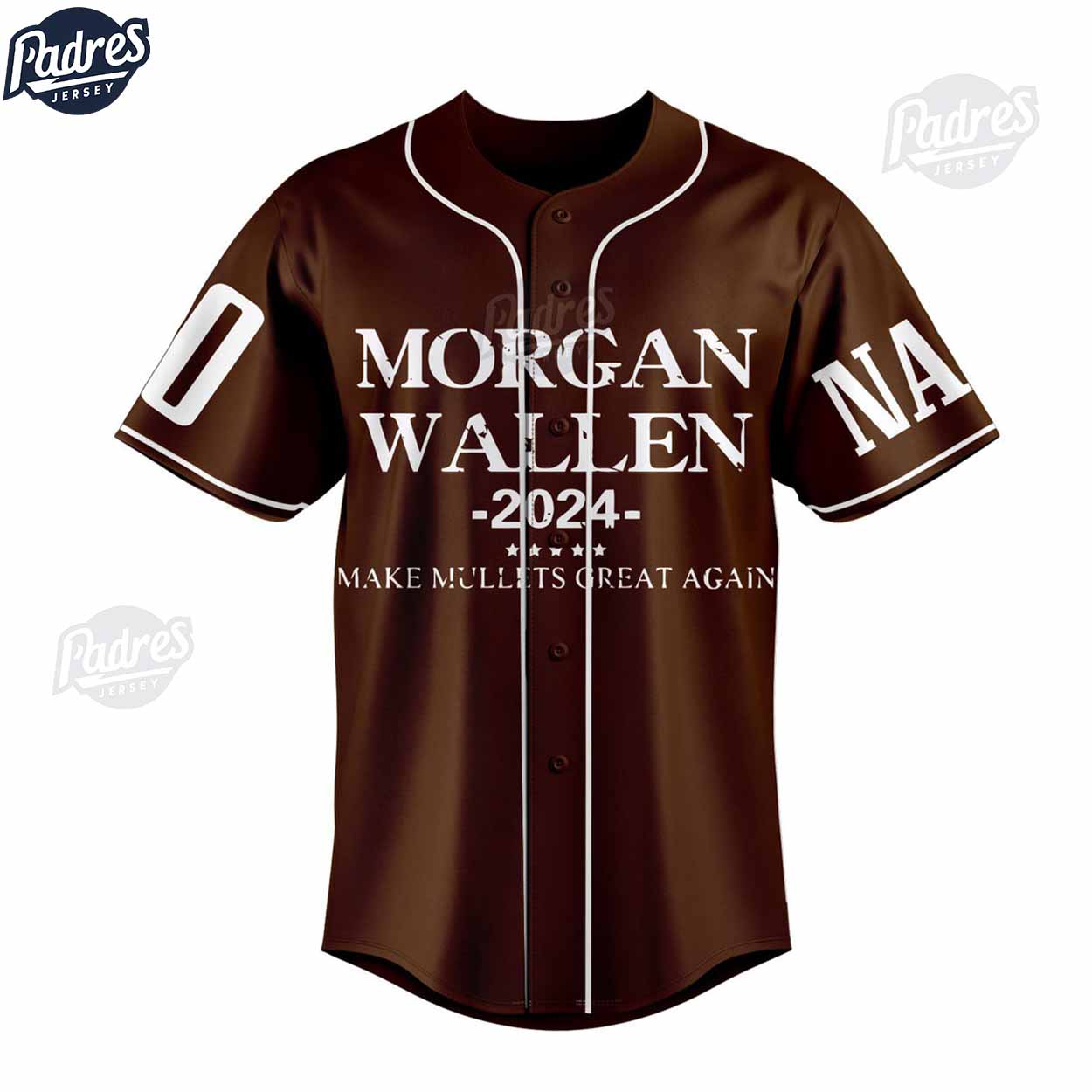 Morgan Wallen For President 2024 Custom Baseball Jersey Style - Padres Jersey Oasis: Elevate Your Baseball... (Image 3)