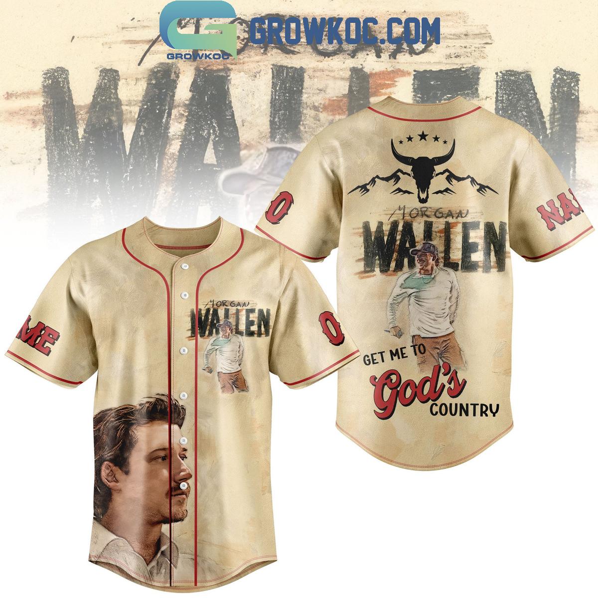 Morgan Wallen Get Me To God’s Country Personalized Baseball Jersey