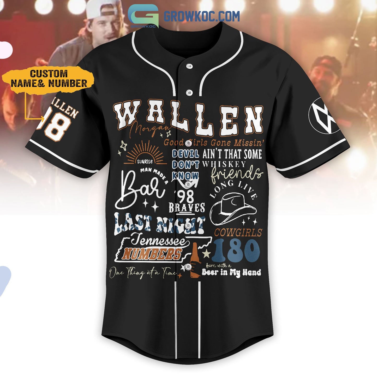 Morgan Wallen Good Girls Gone Missin Personalized Baseball Jersey