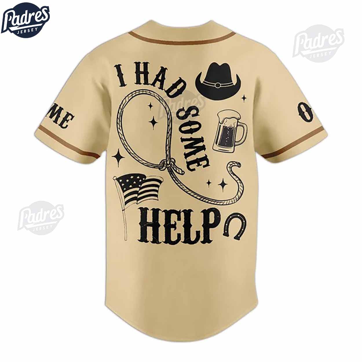 Morgan Wallen I Had Some Help Custom Baseball Jersey Online - Padres Jersey Oasis: Elevate Your Baseball Style... (Image 3)