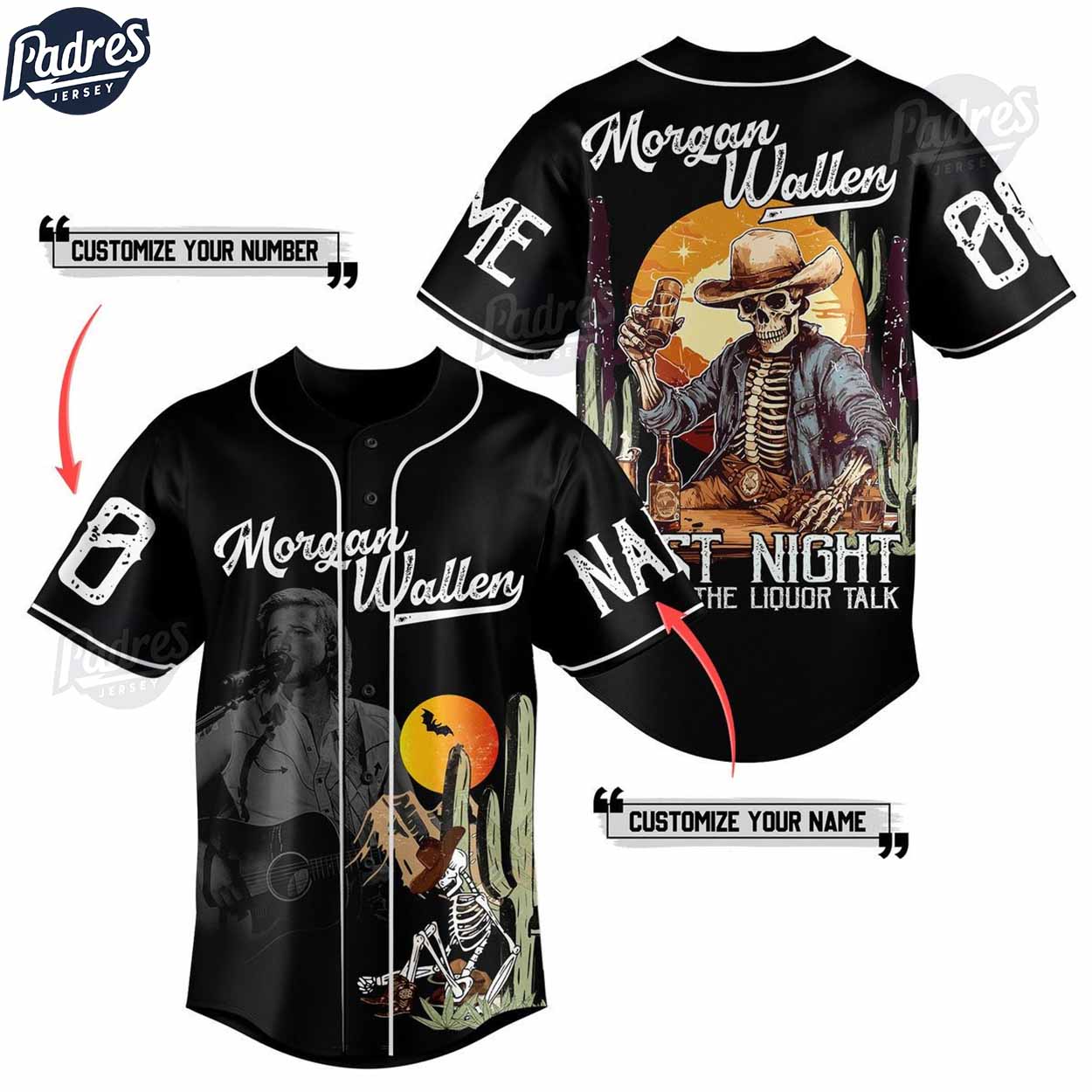 Morgan Wallen Last Night Custom Baseball Jersey Style - Padres Jersey Oasis: Elevate Your Baseball Style Game... (Image 1)