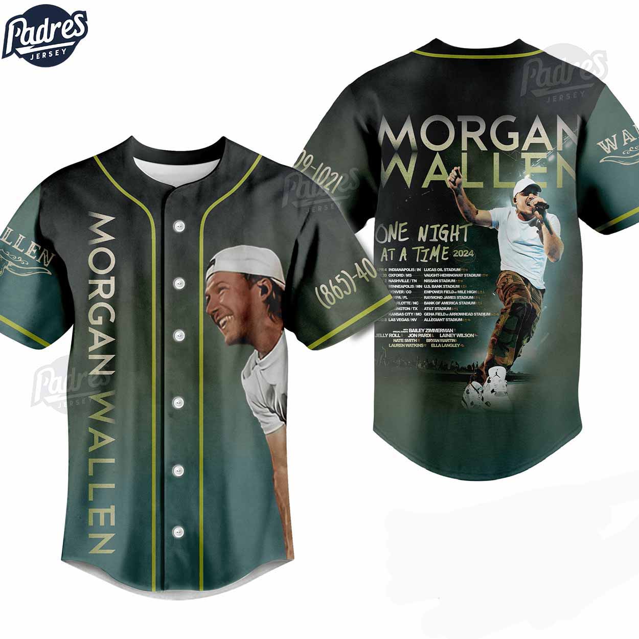 Morgan Wallen One Night At Time Tour 2024 Custom Baseball Jersey Gift - Padres Jersey Oasis: Elevate Your... (Image 1)