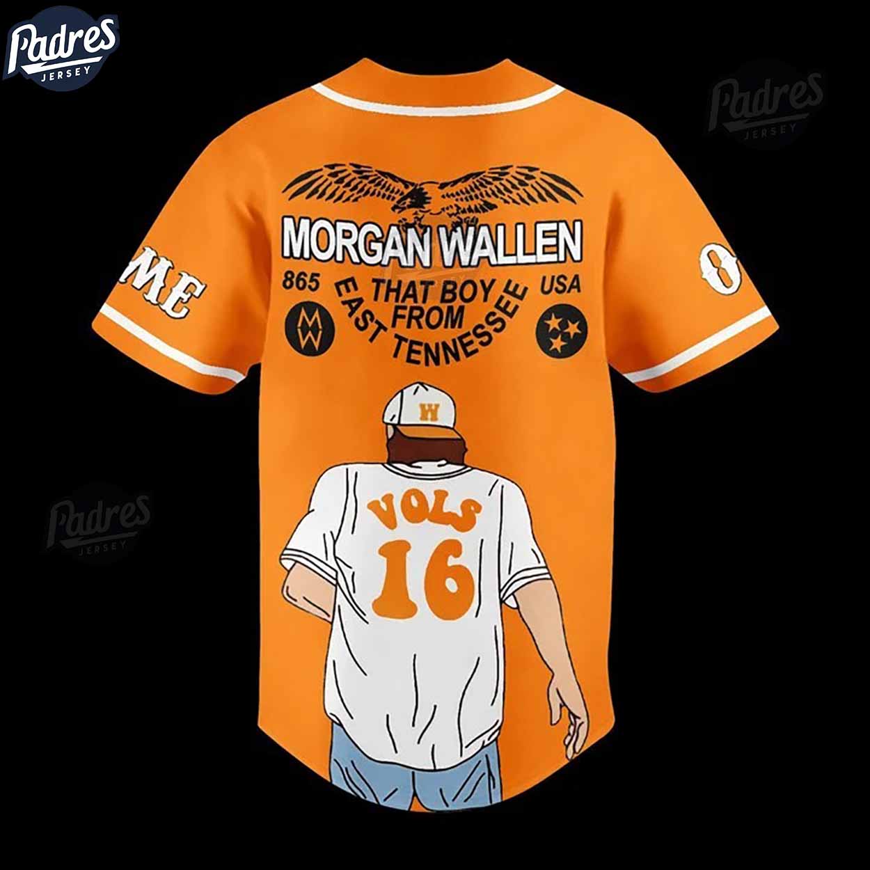 Morgan Wallen Tennessee Volunteers Baseball Jersey Style - Padres Jersey Oasis: Elevate Your Baseball Style... (Image 3)