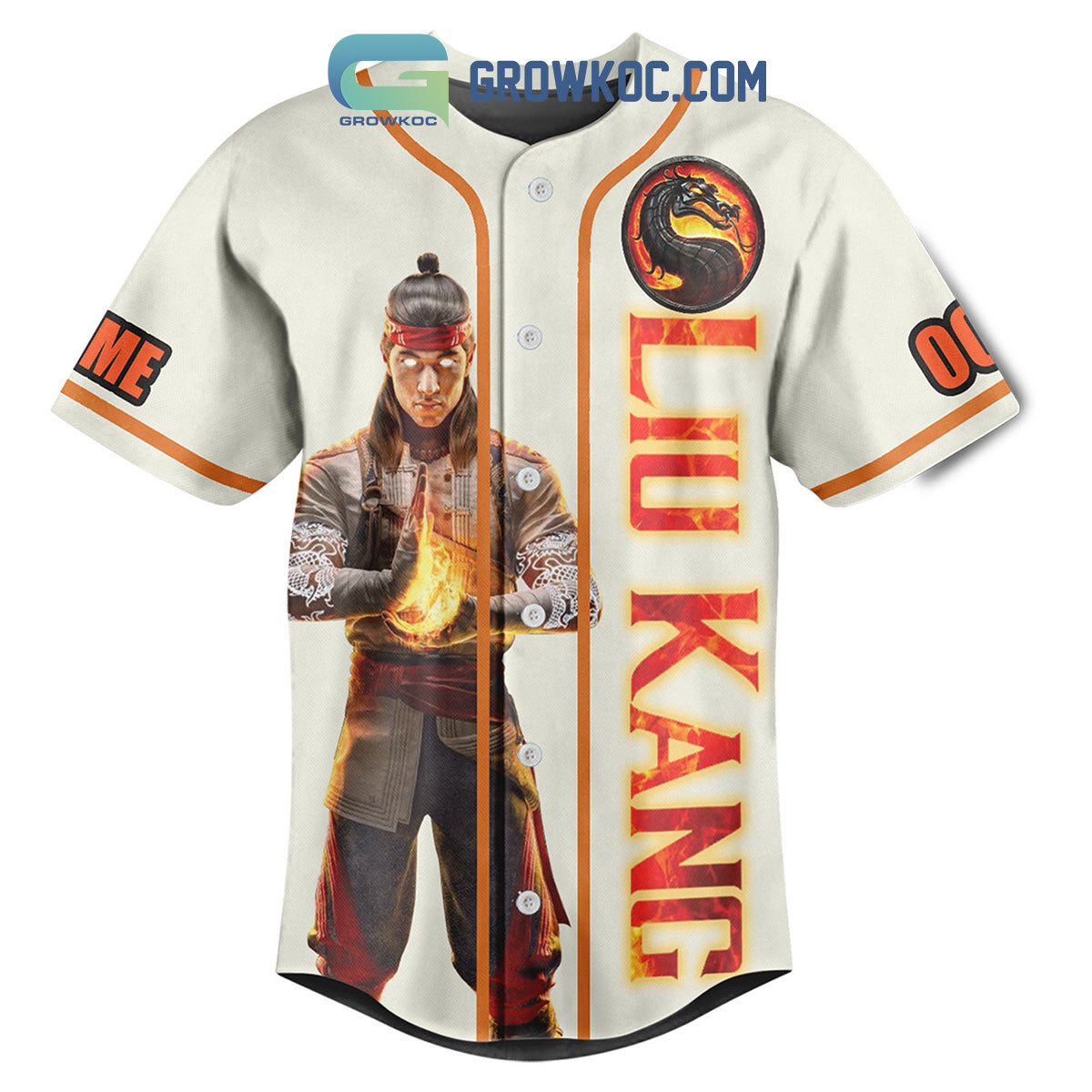 Mortal Kombat Liu Kang You Will Taste Your Own Blood Personalized Baseball Jersey