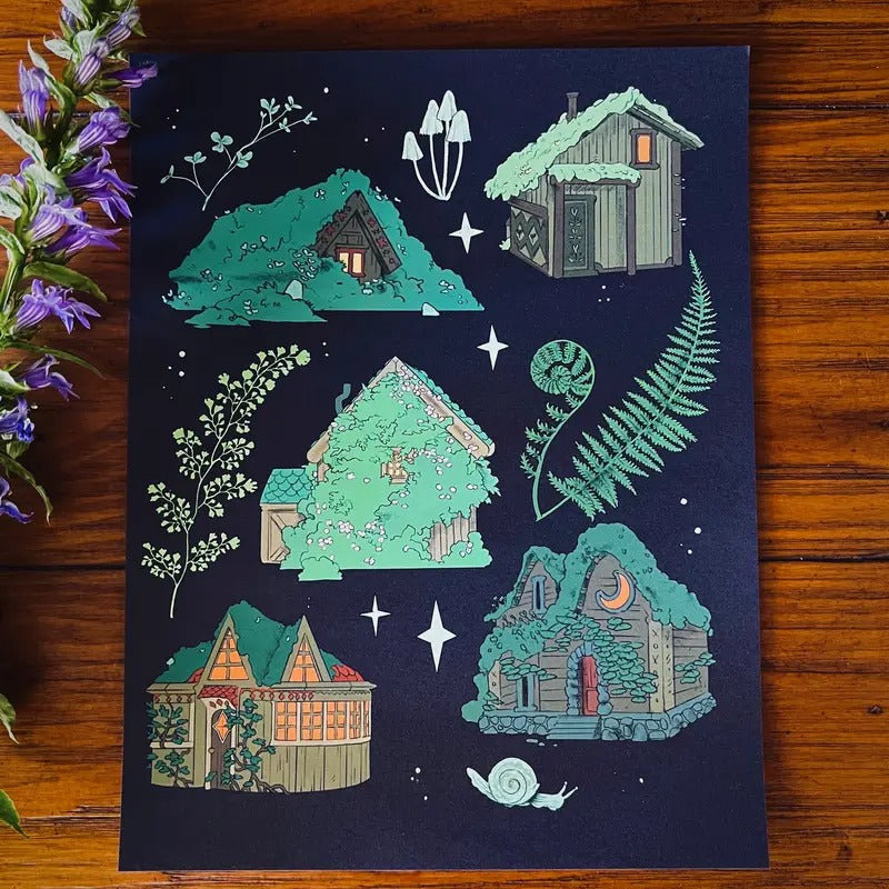 Mossy Houses 8.5x11 art print T-Shirts, Hoodie, Sweatshirt | WearSparks.com